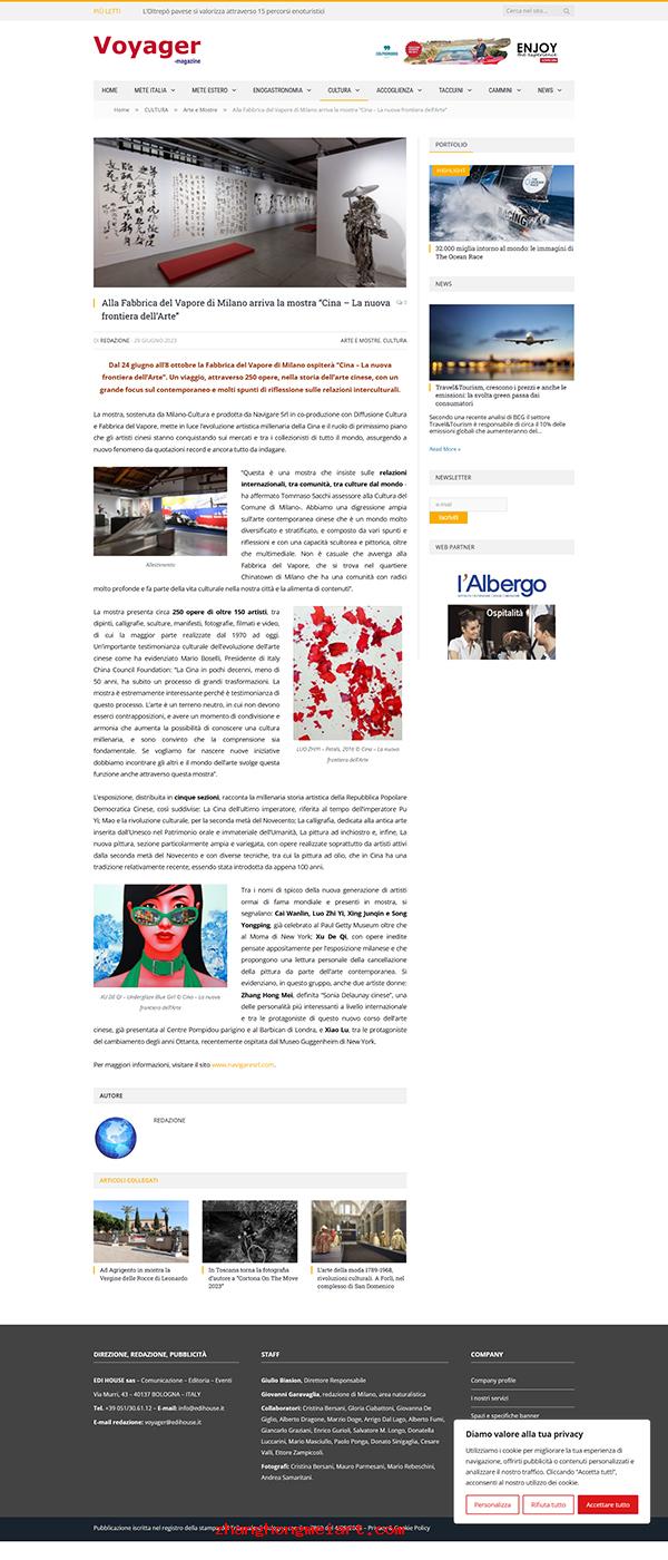 Alla Fabbrica del Vapore di Milano arriva la mostra “Cina - La nuova frontiera dell’Arte”
